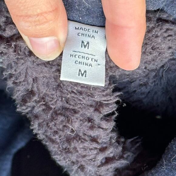 Mens Coat Size Medium Fleece Lined Levi Black - Picture 5 of 8